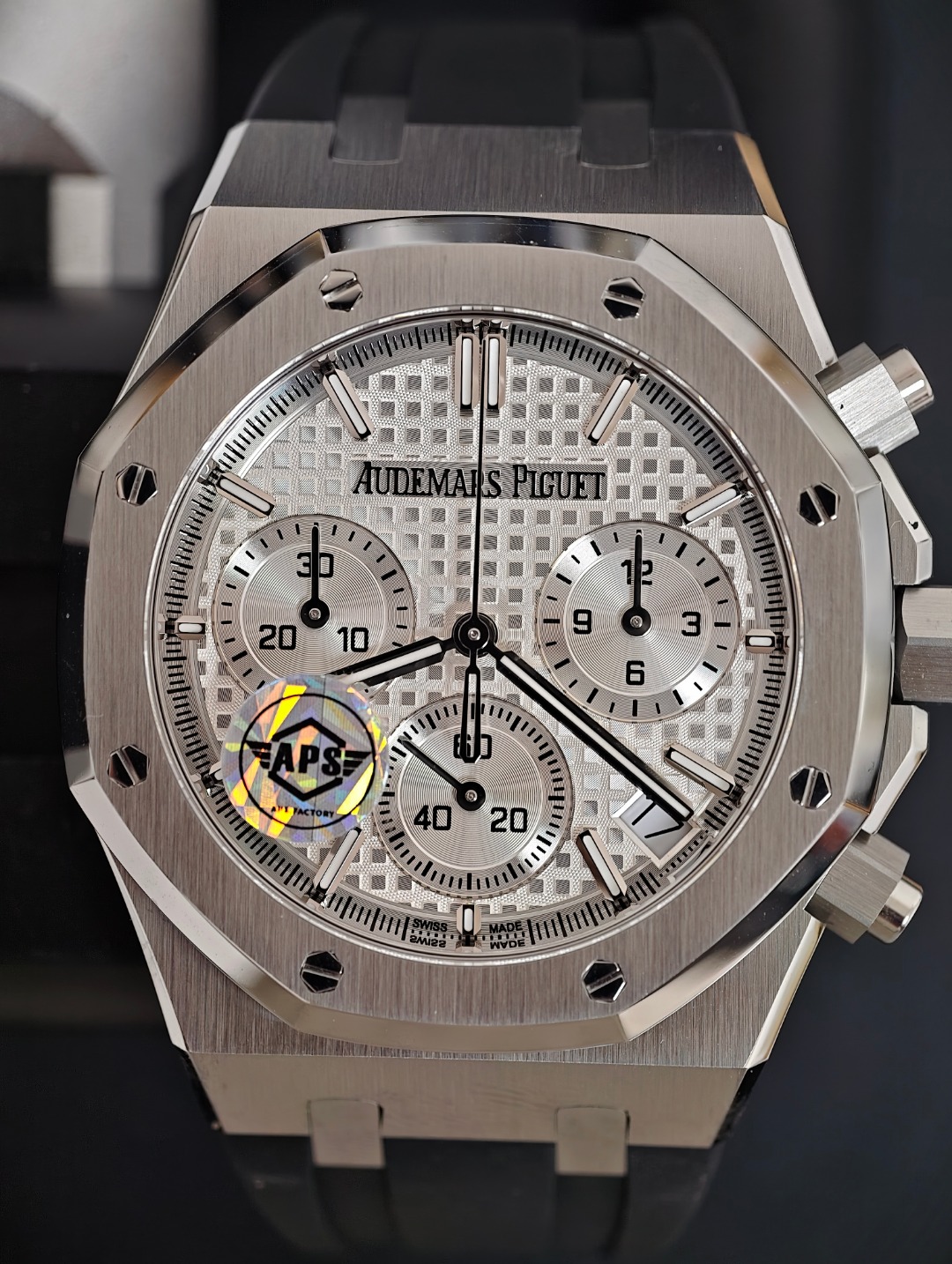Audemars Piguet Royal Oak Rubber Strap, White dial