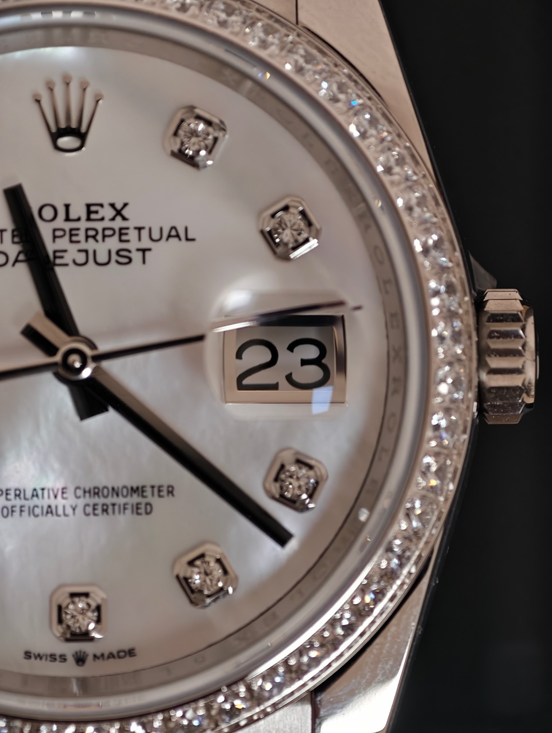 Rolex Datejust 36 MOP and diamonds, MOP dial