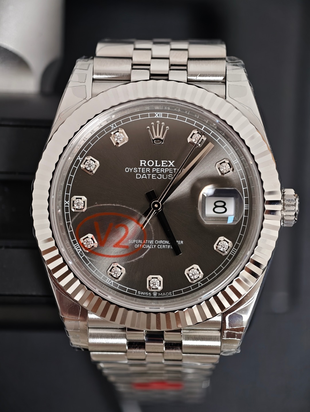 Rolex Datejust 41 Diamonds, Grey dial