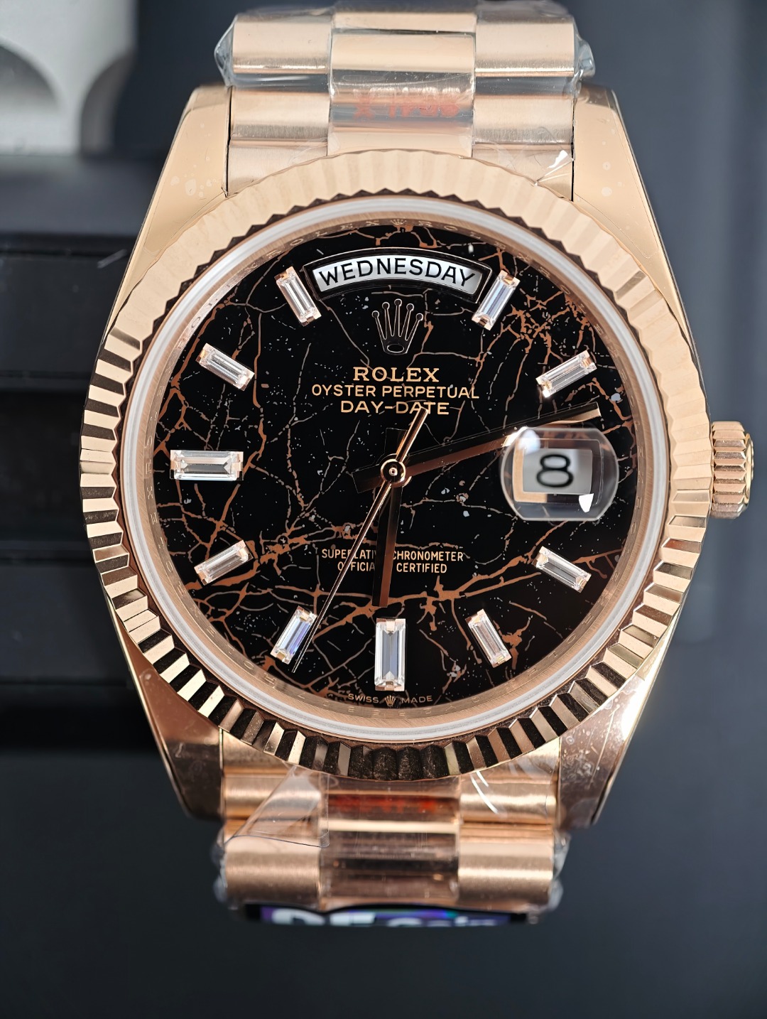 Rolex DayDate Rose Gold craquete, craquete dial