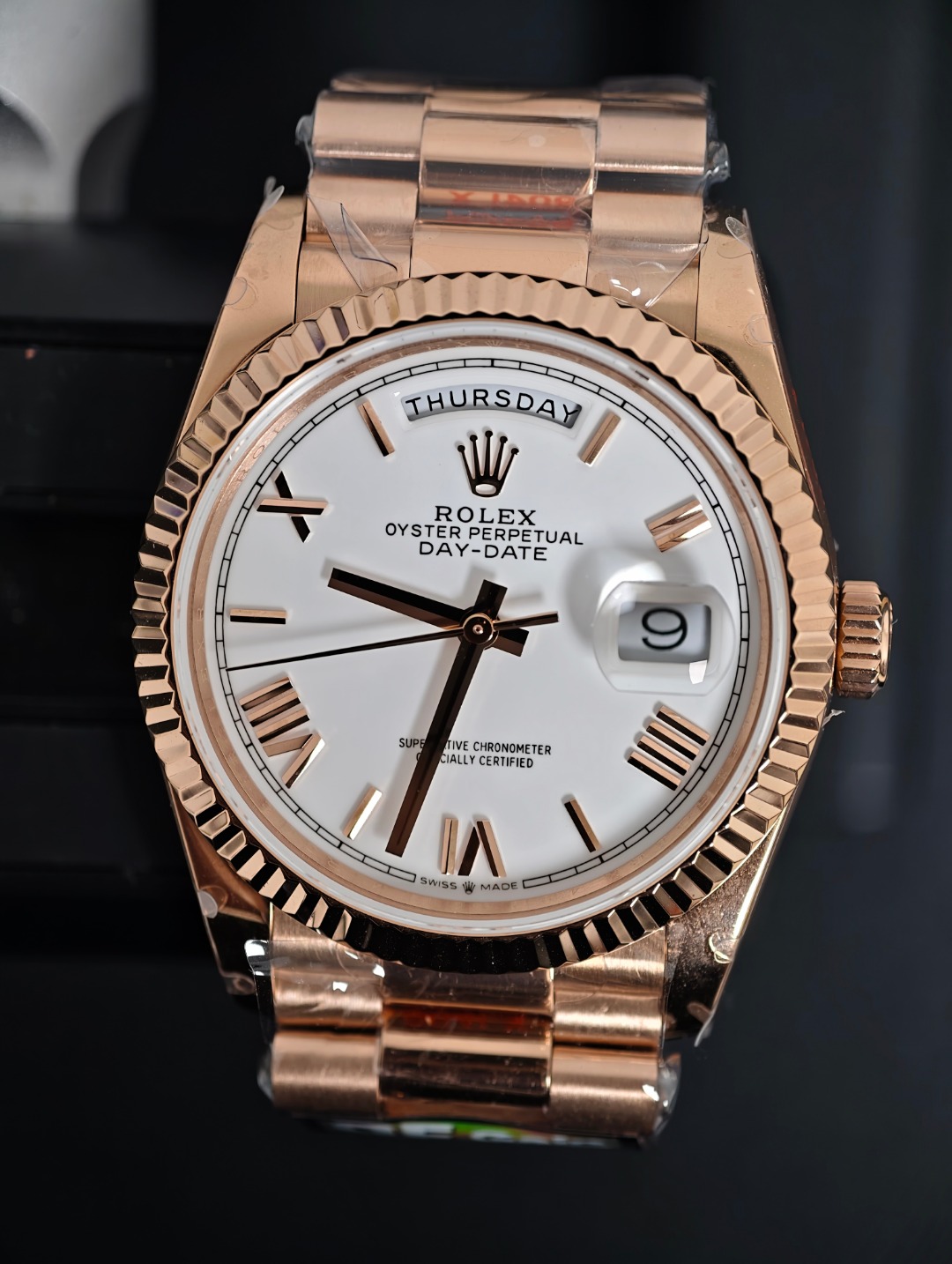 Rolex DayDate Rose Gold White, white dial