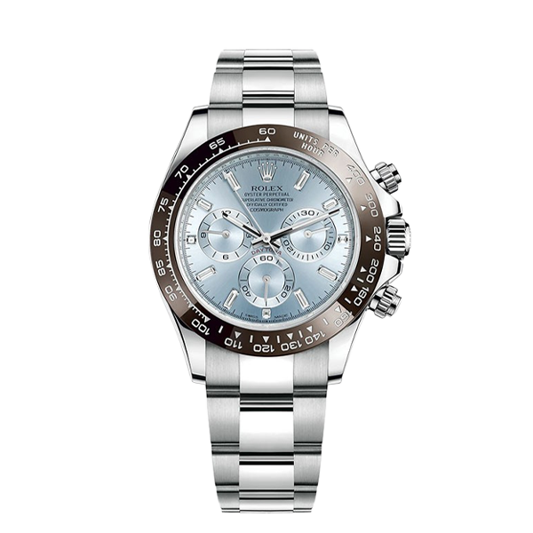 Rolex Cosmograph Daytona 116506 in platinum with an ice-blue dial